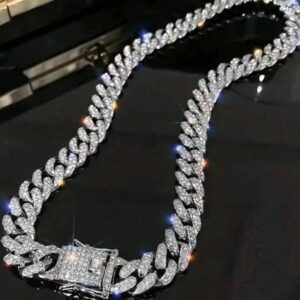 🧑‍💼 Set de Collar cubana ➕ Pulsera cubana diamantada 💕✨